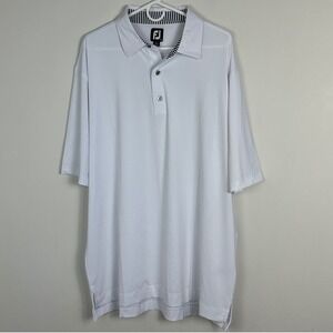FootJoy White Polo Shirt Mens Sz 3XL‎ Golf Tennis Minimalist Collared Pickleball